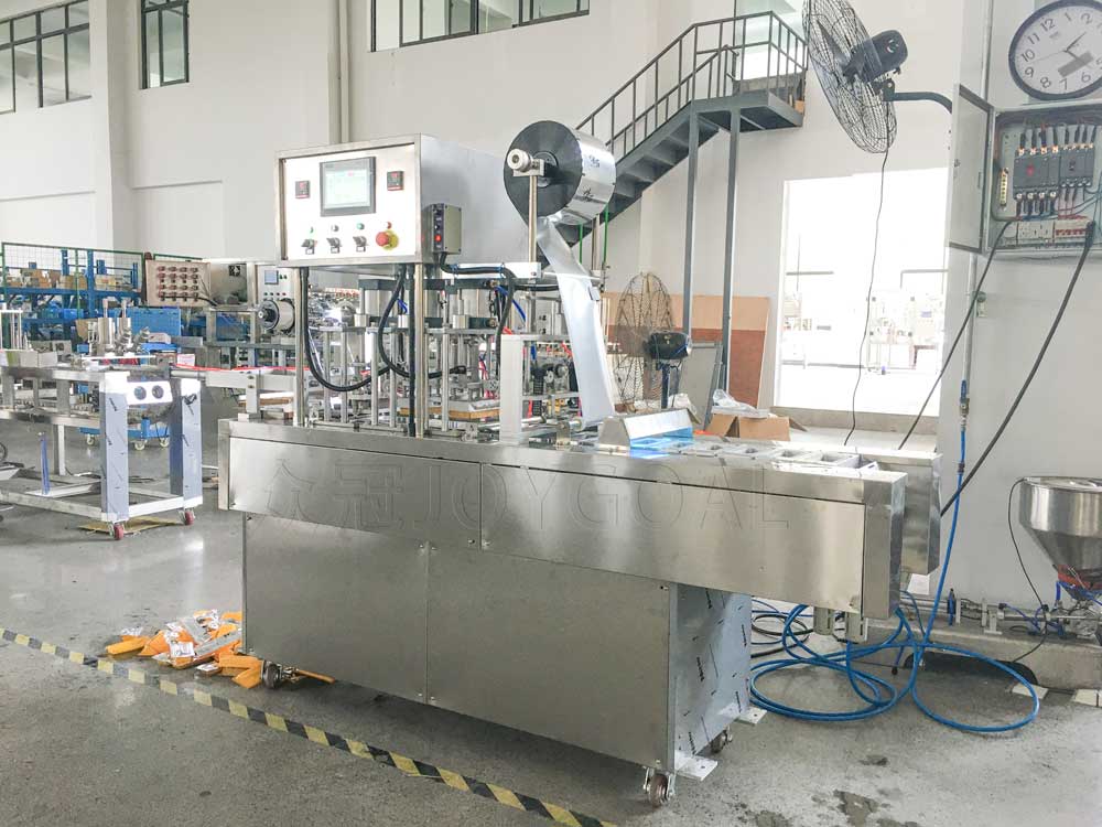 semi auto cups sealing machine with roll film