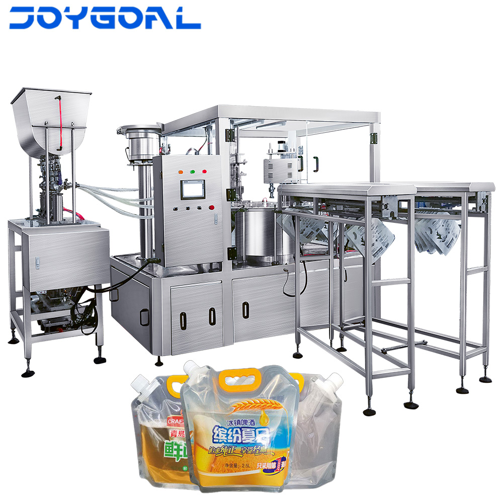 stand-up pouch filling and capping machine for packaging materials