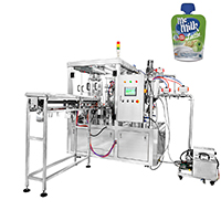 automatic fruit puree self standing bag filling and capping machine