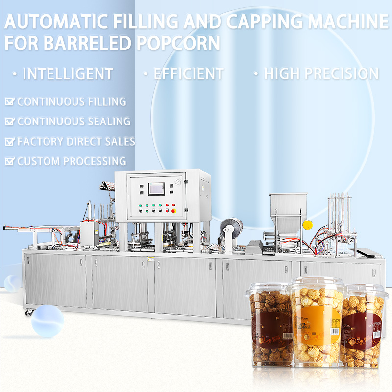 Commercial pneumatic popcorn jelly yogurt K cup filling sealing packing machine