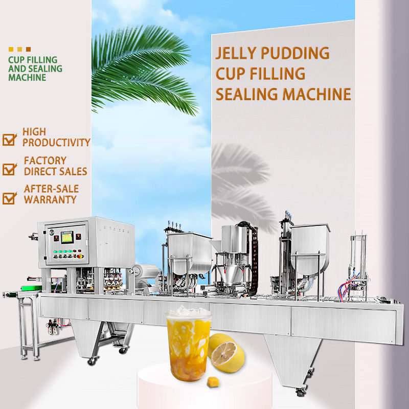 Continuous Type Jelly Pudding Plastic Cup Filling Sealing Machine