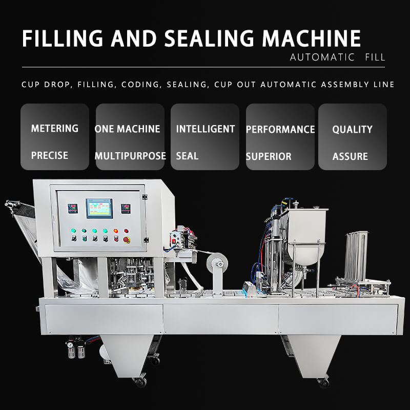 automatic cup filling and sealing machine for yogurt jelly